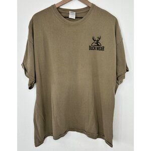 Buck Wear Graphic T-Shirt Mens 2XL Brown Short Sleeve Deer Hunting Comedy Funny